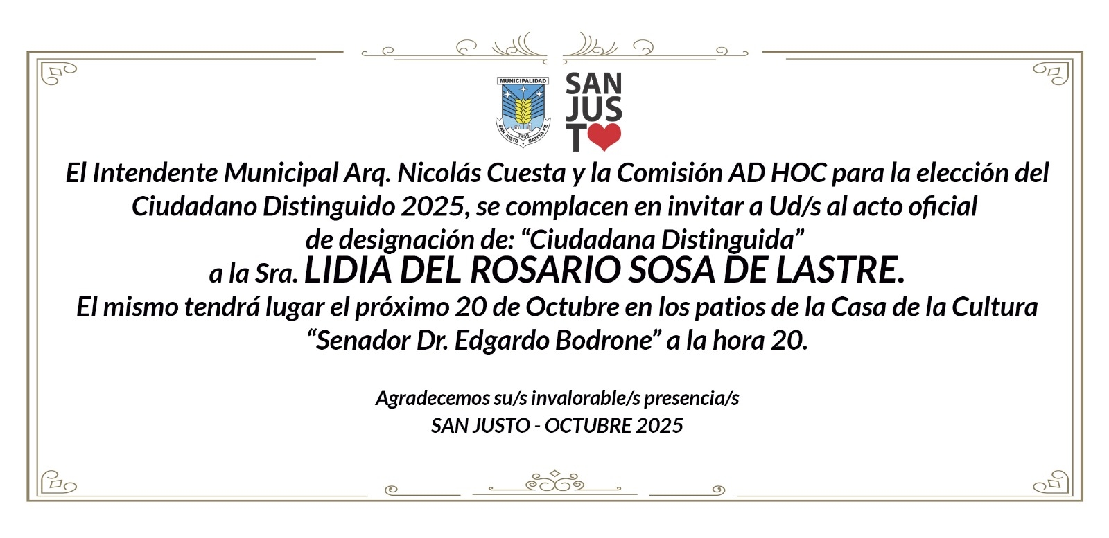 ACTO OFICIAL DE DESIGNACIÓN DE 