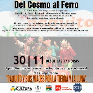 CARTELERA CULTURAL: DEL COSMO AL FERRO