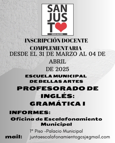 INSCRIPCIÓN COMPLEMENTARIA DOCENTE AL SISTEMA EDUCATIVO MUNICIPAL