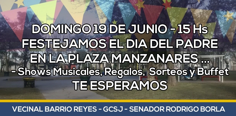 ESTE DOMINGO, DESDE LA HORA 15 EN PLAZA MANZANARES…