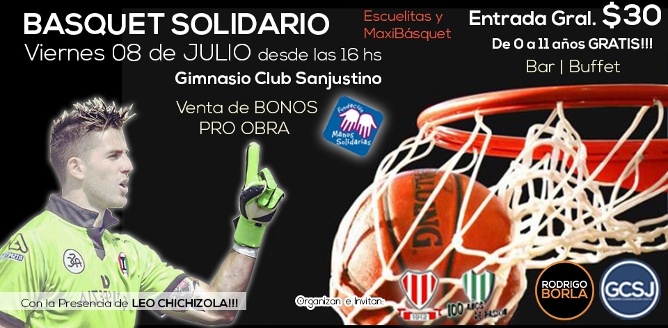 BASQUET SOLIDARIO CON LA PRESENCIA DE LEO CHICHIZOLA.