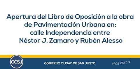  Apertura Libro de Oposición, Ordenanza Nº 2849/16.