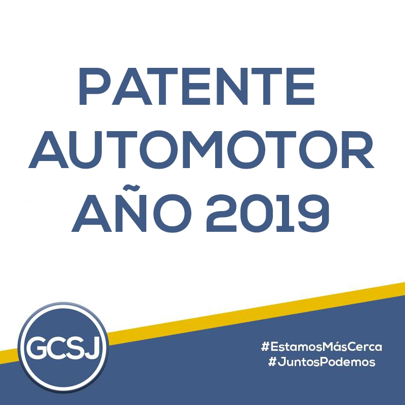 PATENTE AUTOMOTOR AÑO 2019.