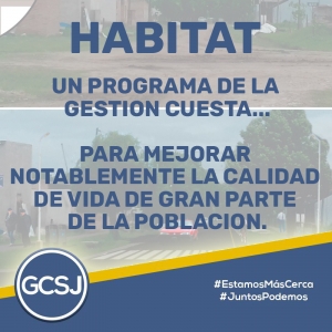 HABITAT: UN PROGRAMA DE LA GESTIÓN CUESTA PARA MEJORAR NOTABLEMENTE LA CALIDAD DE VIDA DE GRAN PARTE DE LA POBLACIÓN.